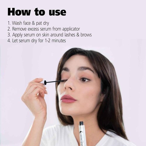 DABALASH Professional Eyelash & Eyebrow Growth Serum with Castor Oil – Promotes the Appearance of Naturally Longer, Fuller, Thicker & Stronger Lash + Brow Hair – 0.18 oz