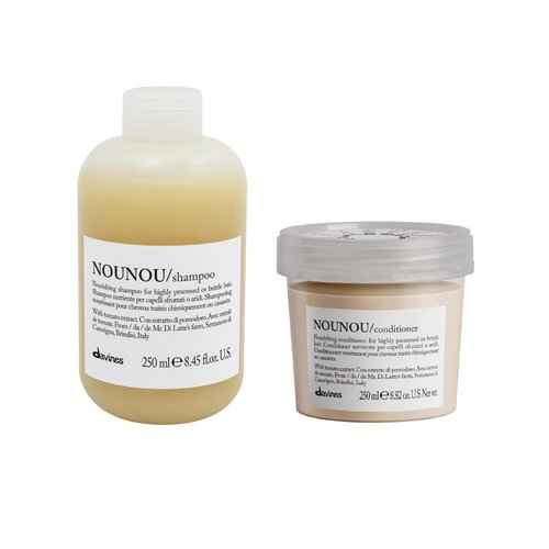Davines NOUNOU Hydrating Deep Shampoo & Conditioner for Bleached, Permed, Relaxed, Damaged Hair or Very Dry Hair, Replenishes Chemically Processed Hair, 8.45 & 8.82 fl. oz.