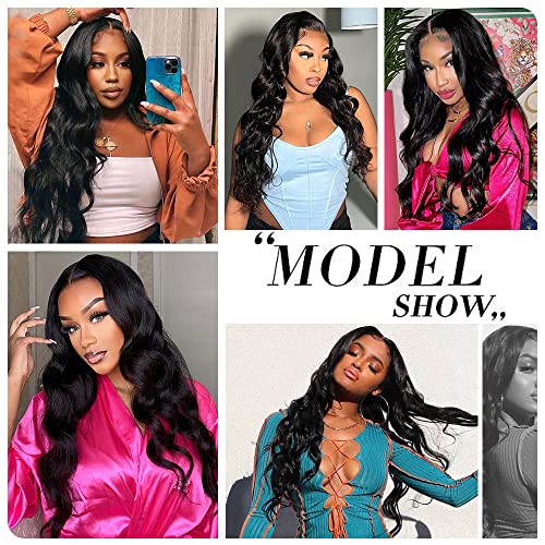 Body Wave Lace Front Wigs Human Hair 13x4 HD Transparent Lace Frontal Wigs for Black Women 180% Density Glueless Wigs Human Hair Pre Plucked with Baby Hair (18inch)