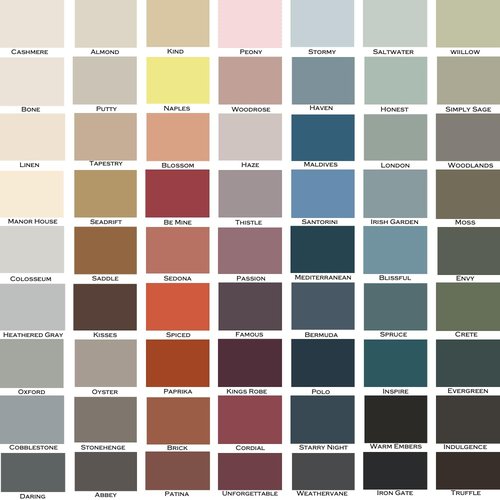 ALL-IN-ONE Paint, Durable cabinet and furniture paint. Built in primer and top coat, no sanding needed. Includes our 30 featured color card - Abbey (warm gray), 8oz Sample