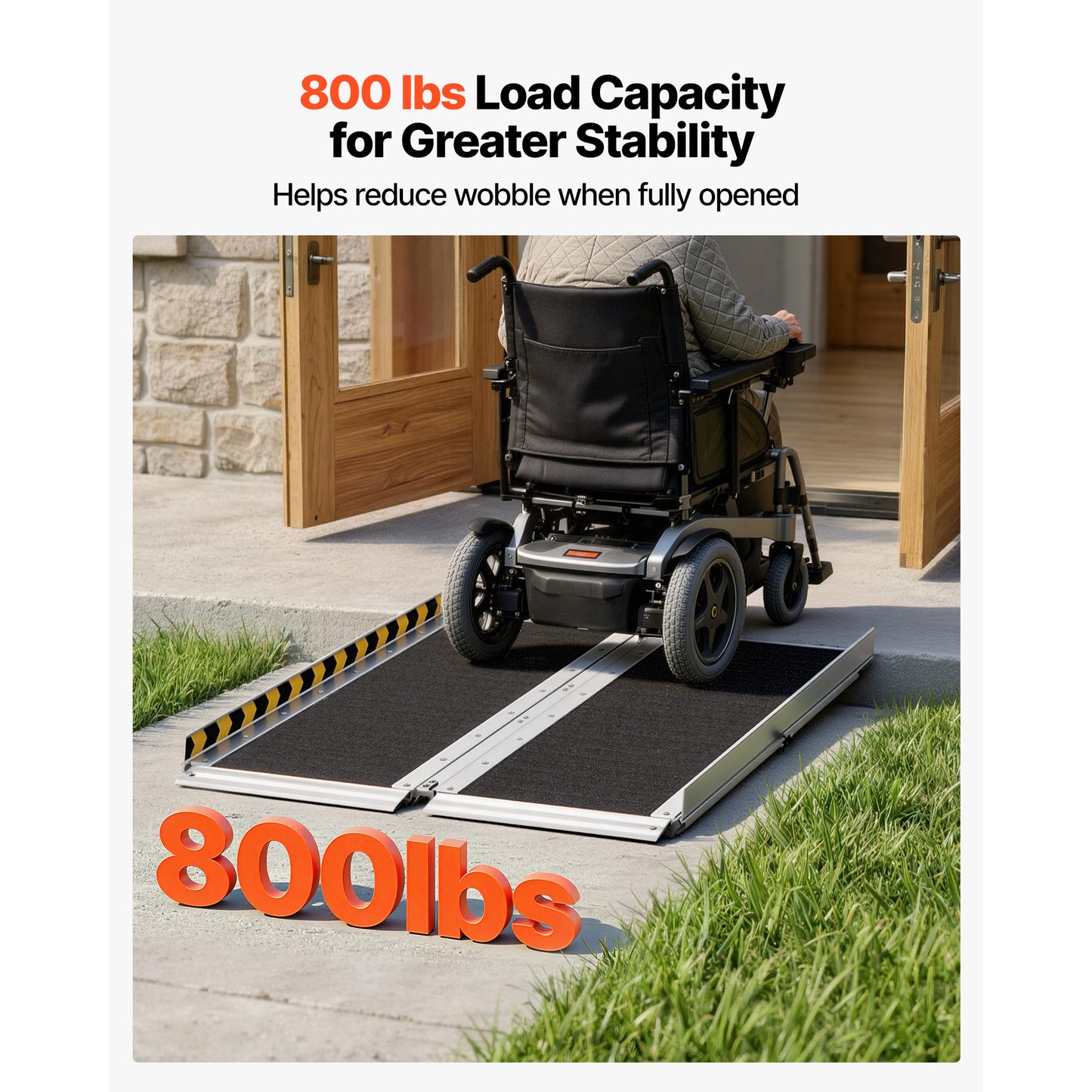 3FT Non-Slip Aluminum Folding Wheelchair Ramp - Handicap Entry & Threshold Access