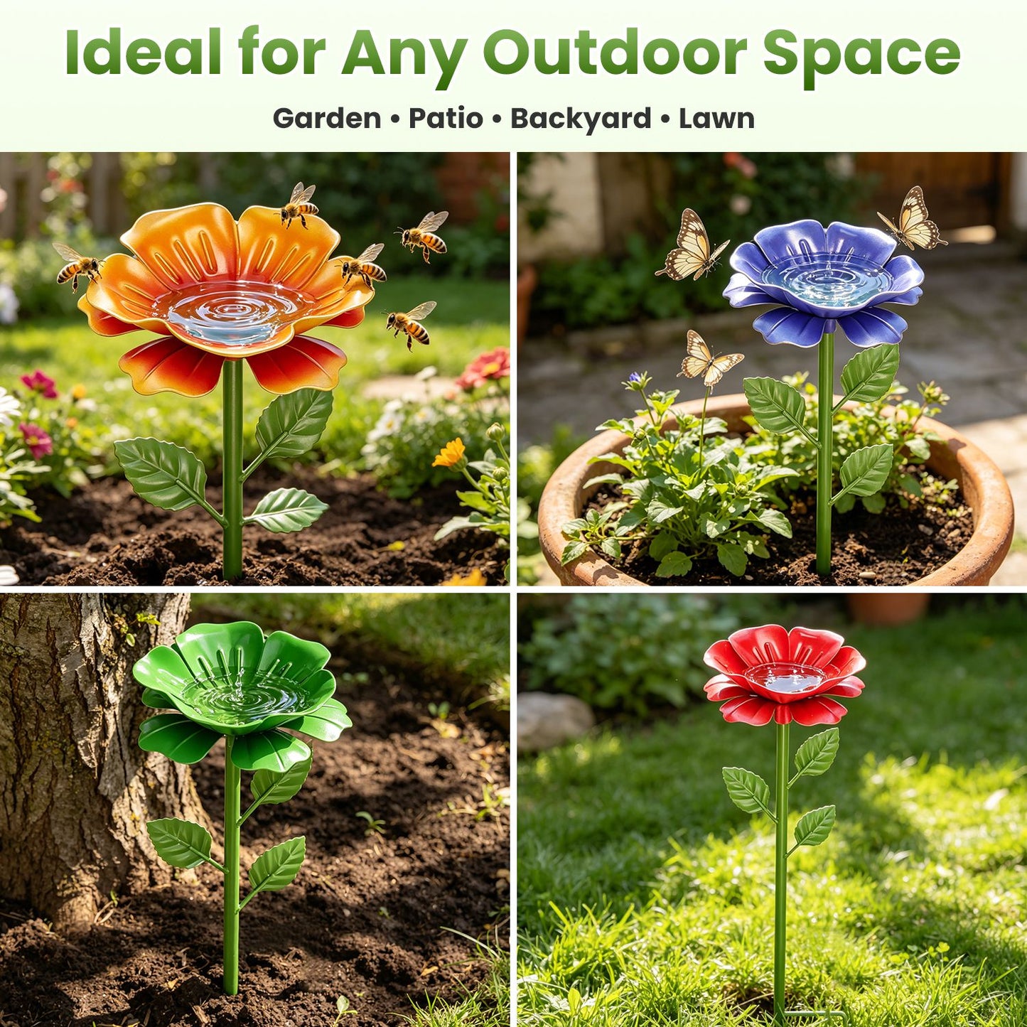 Pollinator Water Stakes - Flower Design Bee & Butterfly Waterer
