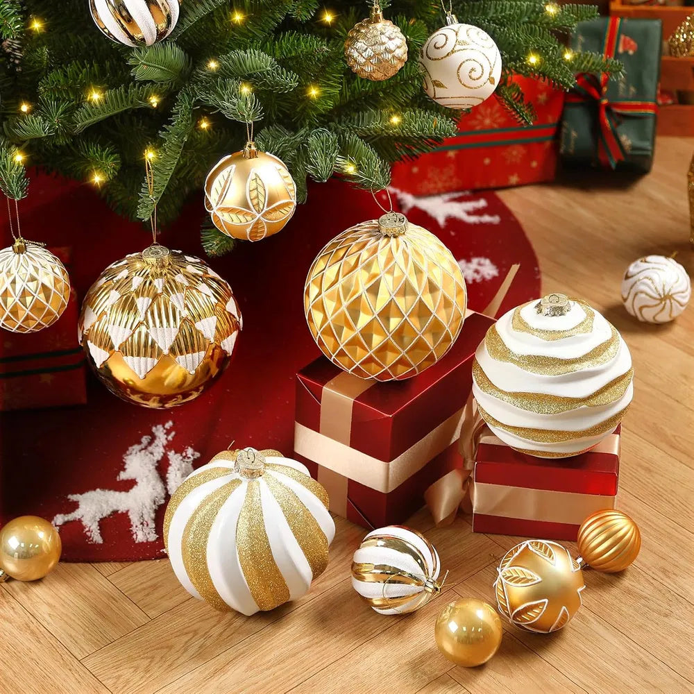 Large Christmas Ball Ornaments - 4 Pcs Shatterproof Decorations