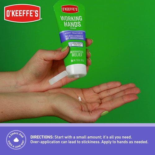 O'Keeffe's Working Hands Night Treatment Hand Cream; 3 oz Tube; (Pack of 5)