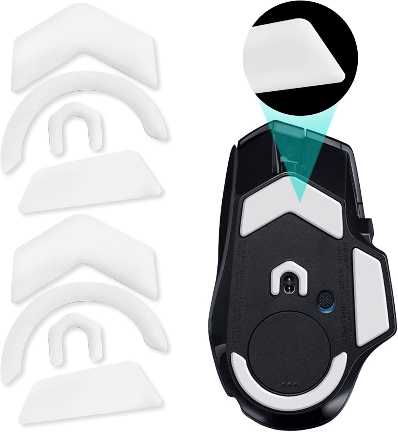 2 Pack G Pro 2 Lightspeed Wireless/G Pro Wireless Gaming Mouse Feet Sliding Stickers, Mice Glass Skates Pad Compatible with Logitech Mouse Feet Replacement (Glide Mice Skates, White PTFE)