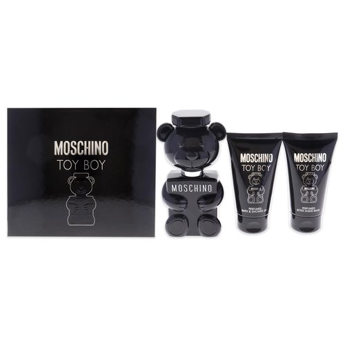 Moschino Toy Boy Men 1.7oz EDP Spray, Bath and Shower Gel, After Shave Balm 3 Pc Gift Set