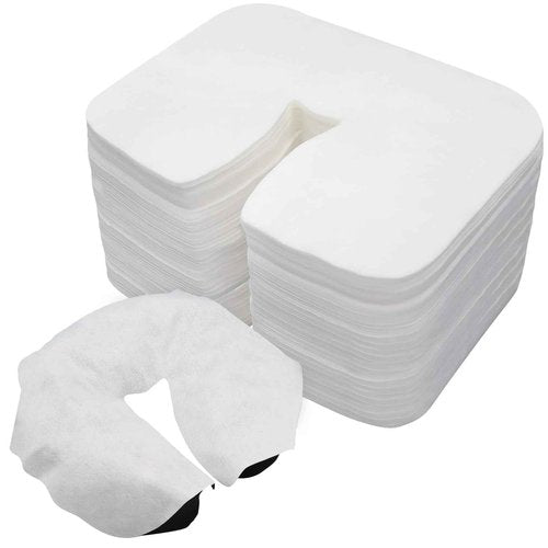 800 count Disposable Face Cradle Covers Non-Sticking Disposable Massage Headrest Covers Ultra Soft Medical-Grade SPA Face Rest Covers Headrest Covers for Massage Table Chairs 14.2" x 10.6" (800Pcs)
