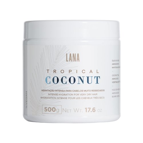 Lana Brasiles | Tropical Coconut Mask | Intense Hydration For Very Dry Hair | (500 gr / 17.6 oz.)