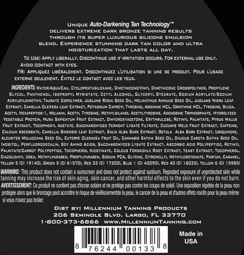 Millennium Tanning Paint It Black 50X - Extreme Dark Tanning Lotion Bronzer Accelerator for Indoor Tanning Beds & Outdoor Sun Tan, 13.5 Ounces (Pack of 2)