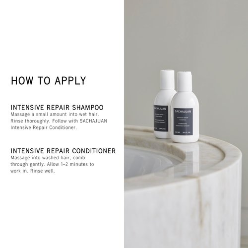 SACHAJUAN Intensive Repair Shampoo & Conditioner Set | Ocean Silk Technology & UV Protection for Dry Damaged Hair | Nourishes, Strengthens & Restores | Vegan & Paraben-Free | Pack of 2 (8.4 oz)