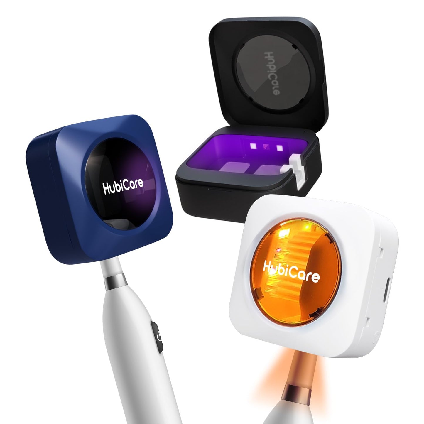 HubiCare Toothbrush Case Set, Toothbrush Covers with Holder, Rechargeable Travel Home Toothbrush And Holder, Cleaner Case for All Electric And Manual Toothbrushes (3 Color Set)