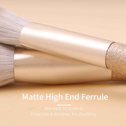 ENZO KEN Natural Hair Makeup Brush Set Professional, Fox Hair Makeup Brushes Set with Case, Glitter Make up Brushes Set Professional, Natural Makeup Brushes, Natural Bristle Makeup Brush - ORRA, White