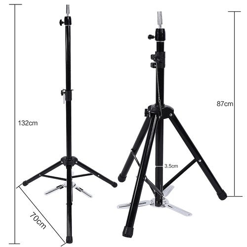 Wig Stand Tripod Mannequin Head Stand, Adjustable Hairdressing Training Mannequin Manikin Head Tripod Stand Wig Doll Holder