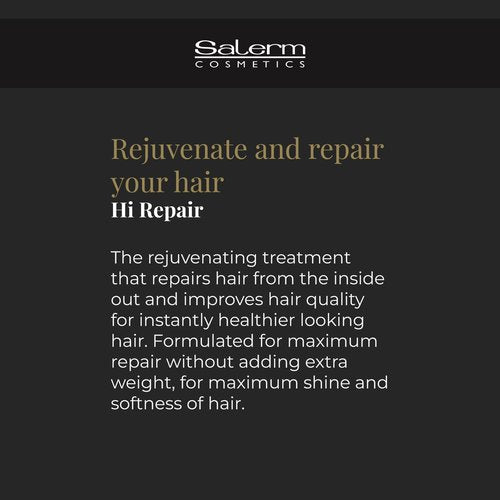 SALERM - Damaged Hair Repair Treatment - Hi Repair Pack with Shampoo 250 ml + Mask 250 ml + Finish 100 ml - Deep Hydration for Damaged Hair - Revitalizes and Rejuvenates - Immediate Effect