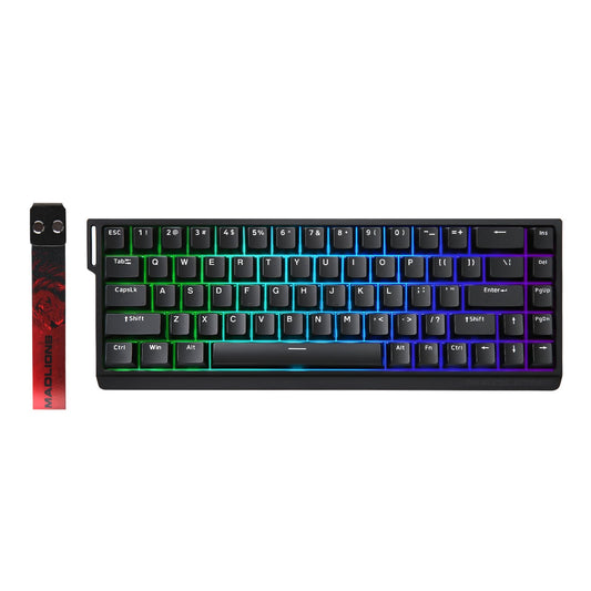 YUNZII x MADLIONS MAD68 HE Rapid Trigger Wired Magnetic Mechanical Gaming Keyboard 60% Hall Effect Switches Adjustable Actuation, PBT Keycaps RGB Hot-Swap,8K Hz Polling Rate(Black,Amber Pro Switch)