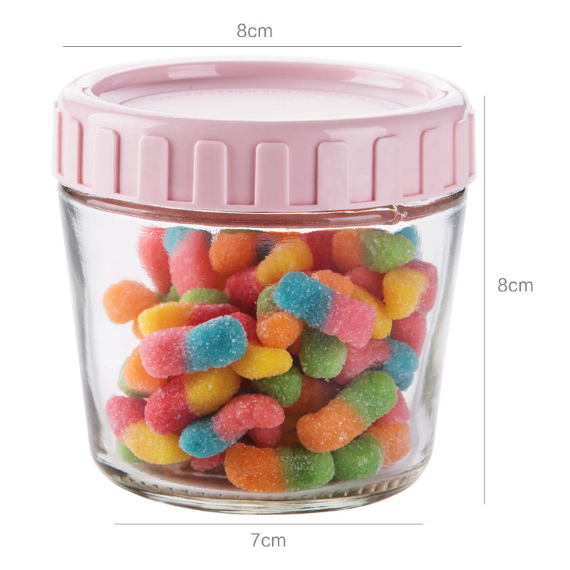 Multigrain Food Storage Jar with Lid - Glass Bottles for Side Dishes, 3-Pack
