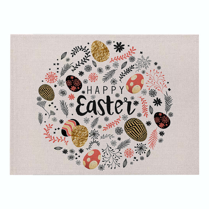 Cartoon Rabbit Kitchen Coaster Set Anti-Scalding Cotton Linen Placemat