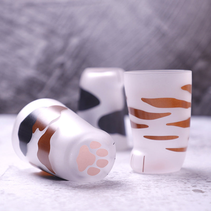 Cute Cat Paws Glass Mug - 300ml Heat-Resistant Tumbler
