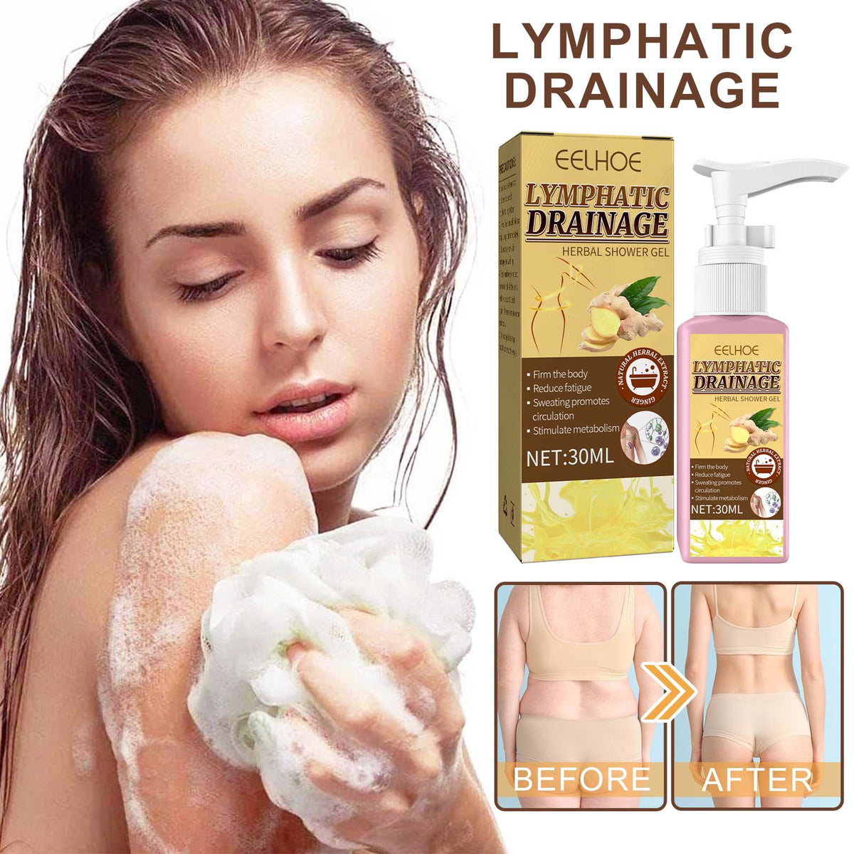 Gentle Ginger Body Wash - Soft Cleansing Shower Gel 30ml
