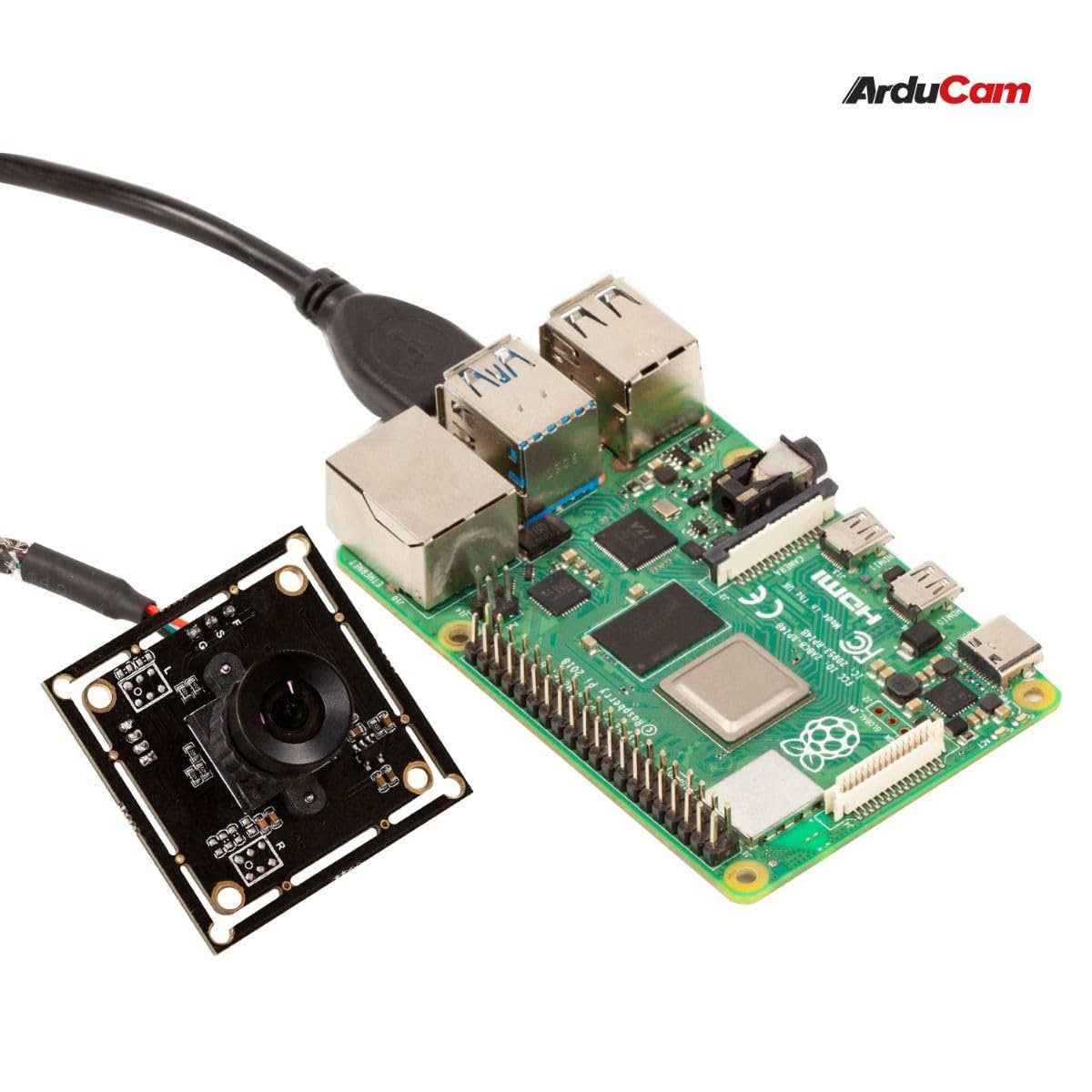 Arducam 100fps Global Shutter Color USB Camera Board, 1MP OV9782 UVC Webcam Module with Low Distortion M12 Lens Without Microphones