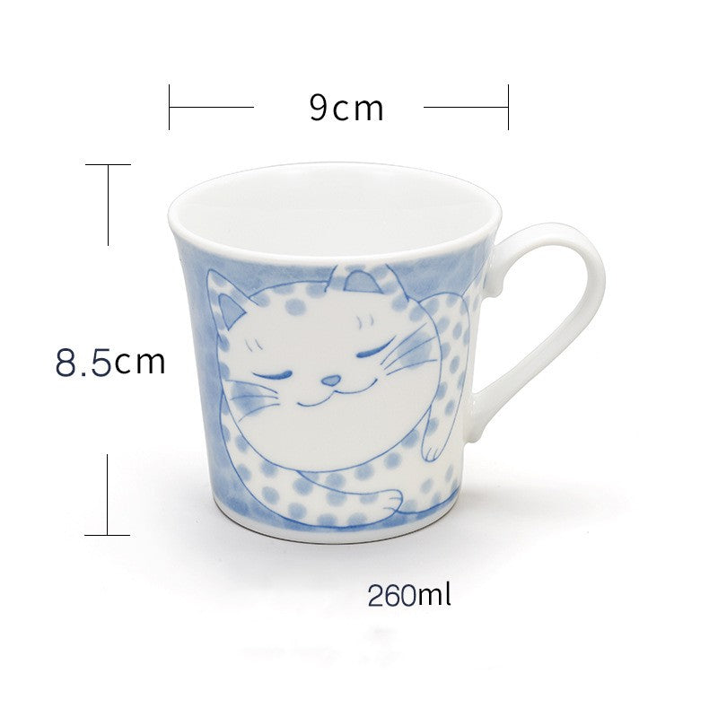 Cute Ceramic Cat Mug - 300mL Household Drinkware in Multiple Colors