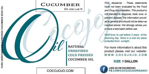 Dr Joe Lab Cucumber Seed Oil - Pure, Unrefined, Cold Pressed, Undiluted, Non-GMO, Virgin Carrier Oil for Skin, Hair, Nails, Body, Face, Beard - 1 Gallon - Nourishing Hydrating Moisturizing Bulk