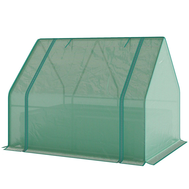 2-in-1 Raised Garden Bed and Mini Greenhouse - Dark Gray/Green