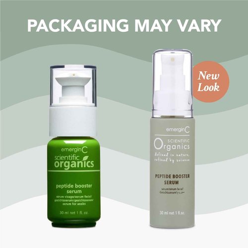 emerginC Scientific Organics Peptide Booster Facial Serum - Face Serum with Kombucha, Red Algae + Antioxidant Astaxanthin to Hydrate, Visibly Improve Signs of Aging + Tone (1 Ounce, 30 ml)