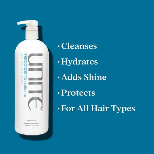 UNITE Hair - 7SECONDS Conditioner – Moisture-Enriched, Color-Safe Professional Conditioner – Hydrates, Detangles, Protects from UV & Heat Damage, Enhances Shine, Paraben-Free & Sulfate-Free, 33 Fl Oz