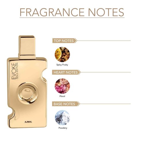Ajmal Evoke Gold Edition Eau de Parfum 2.5 oz / 75 ml for Men and Women | Fresh Spicy & Woody Oriental Fragrance | Long-Lasting Dubai Luxury Scent
