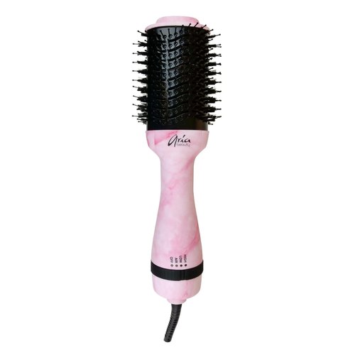 Aria Beauty Blow Dry Brush - Blow Dryer with Adjustable Heat and Speed Settings - Dual-Bristle Design for Smoothness and Volume - Pink Marble - 1 pc