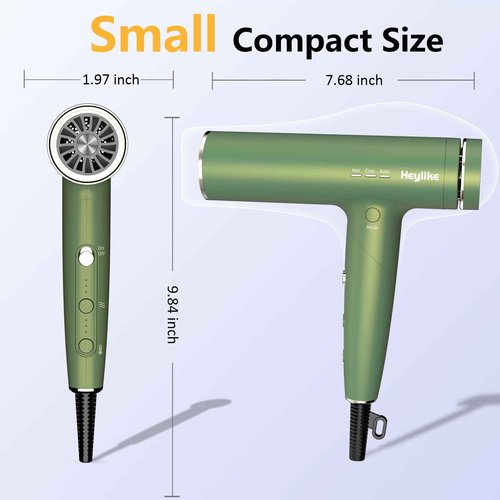 High Speed Plasma Ion Hair Dryer with Diffuser, Professional Blow Dryer 130000 RPM Brushless Motor for Fast Drying,1500W 3Temps/3Speeds Thermo-Control Lightweight Hairdryer for Women Home Travel Salon