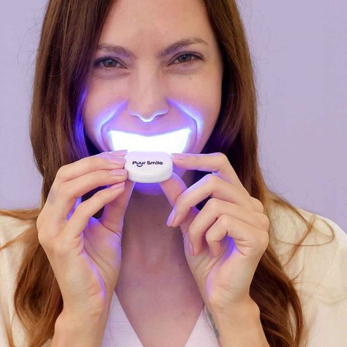 Puur Smile Teeth Whitening Kit – LED Light & Whitening Gel with Remineralization Syringes – Professional-Grade Whitening for Sensitive Teeth – Removes Stains from Coffee, Wine, & Smoking