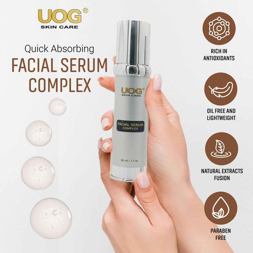 UOG (United One) Face Serum Complex – Hydrating & Firming Face Serum| Lifts, Tightens & Improves Skin Texture | Reduces Fine Lines & Wrinkles for Neck & Jawline | 50ml/1.7oz