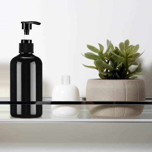 CroBlissful 48 Pcs Empty Plastic Pump Bottles 8oz Refillable Lotion Pump Bottle Containers with Black Dispenser for Shampoo, Conditioner, Face Cream, Massage Oil, Liquid Soap