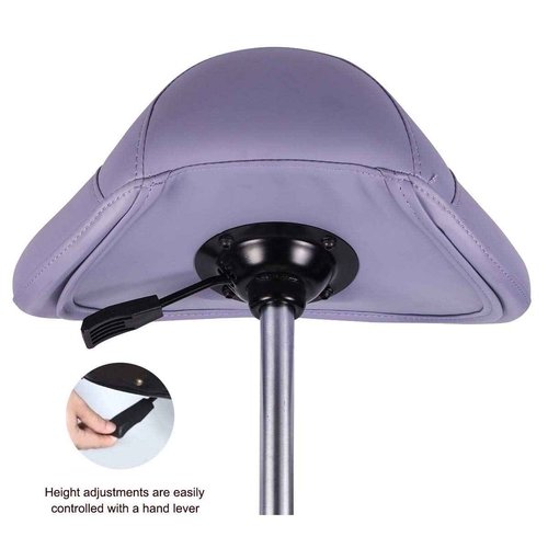 Kaleurrier Saddle Stool Rolling Swivel Height Adjustable with Wheels,Heavy Duty Saddle Chair,Ergonomic Stool Chair for Hair Salon Lab Clinic Dental Massage Home Office Kitchen (Purple, Without Back)