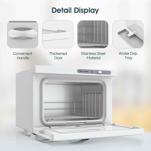 StateRiver Towel Warmer Cabinet, 8L Hot Spa Small Towel Warmer Heating Use for Facial Spa, Hair Beauty, Salon Equipment and Home - White