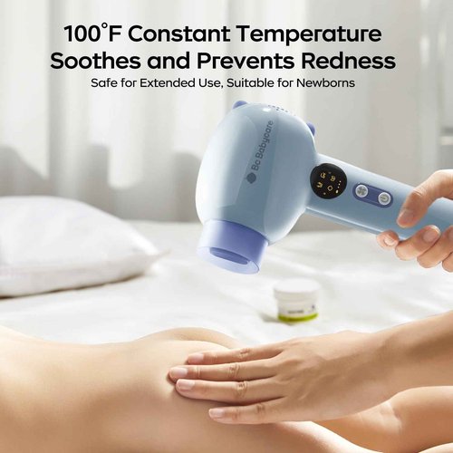 Bc Babycare Gentle Cordless Hair Dryer for Baby and Kids, Quiet Portable Mini Blow Dryer for Infant,Portable Travel Hair Dryer,Low Heat/Speed with 4 Model for Hair Diaper and Full Body (Purple)