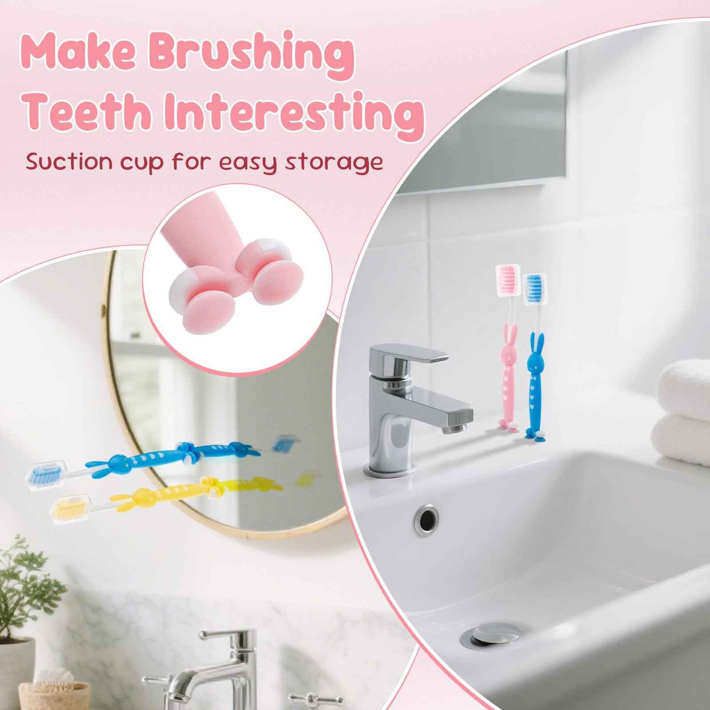 Kids for Toothbrushes In Bulk, Individually Wrapped Toothbrush Cute Manual Soft Bristles Children Disposable Toothbrush With Cover Suction Cup Toddler Toiletries Set for Home/School/Travel (200 Pack)