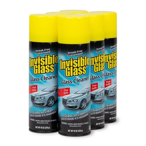 Invisible Glass 91164-6PK Premium Aerosol Glass and Window Cleaner for Auto and Home Cleans Glass, Windows, Windshields, and More, Streak-Free, Ammonia-Free, Tint-Safe, 19 oz (Pack of 6)