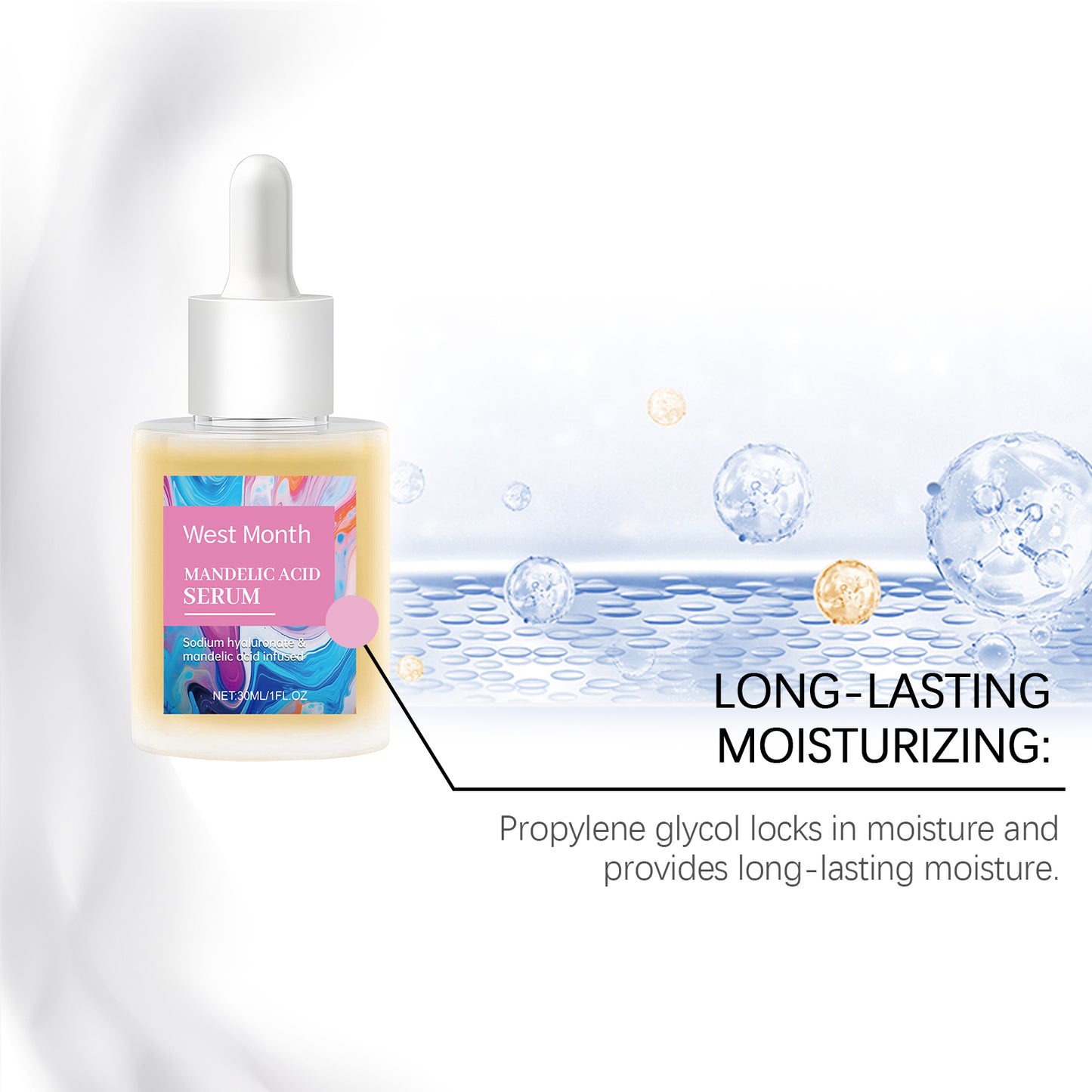 Mandelic Acid Facial Serum - Gentle Hydrating Daily Skin Care Essence 30ml