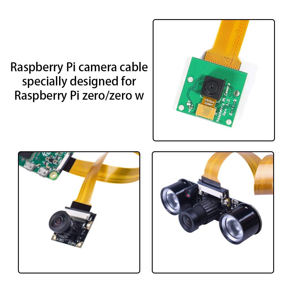 Aokin for Raspberry Pi Camera Cable, FPC Cable Ribbon Flex Extension Cable 15 Pin to 22 Pin for Raspberry Pi Zero or Zero W, Octoprint Octopi Webcam, Monitor 3D Printer, etc, 16cm/6.30in, 1 Pcs