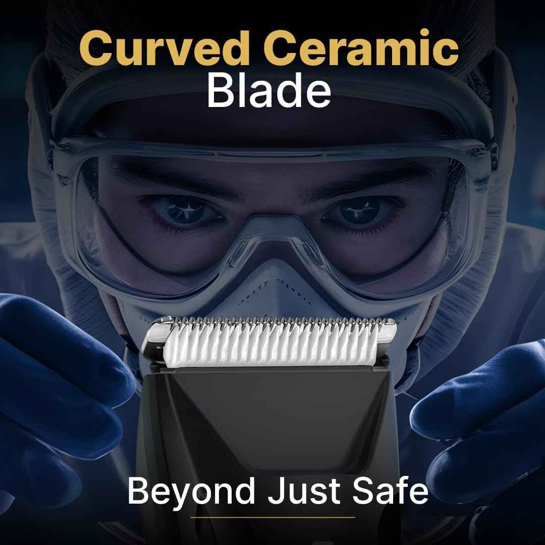 MENHOOD Grooming Trimmer 2.0 – Groin & Body Trimmer for Men with Replaceable Ceramic Blade Heads & IPX7 Water Protection – Snag-Free Ball Shaver with 150-Minute Run Time