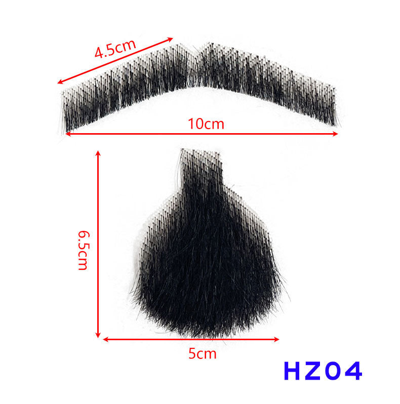Hand-Woven Fake Beard & Eyebrow Makeup Props for Film & TV