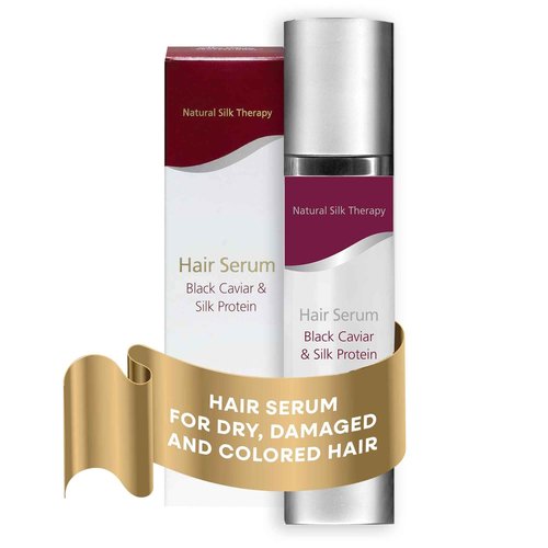 Silk Protein & Black Caviar Hair Serum - Ultimate Treatment for Dry, Damaged, and Colored Hair - Protective, Shine-Boosting Formula - 100ml