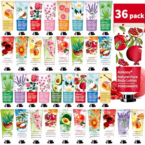 36 Pack Body Lotion for Women Dry Skin,Stocking Stuffers for Teen Girls,Christmas Gifts for Teacher,Gifts for Women,Appreciation Gifts Nurse Gifts for Coworkers,Travel Size Lotion with Shea Butter