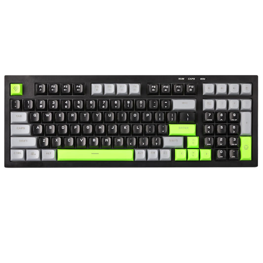 YUNZII D98 Membrane Gaming Keyboard,RGB Backlit,Full Numpad,Spill Resistance,Anti-ghosting,USB Wired,98 Keys for PC Gaming Office(Black&Green)