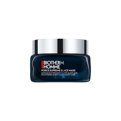Biotherm Homme Force Supreme Black Mask, Recovering & Anti-Aging Night Mask for Men with Dark Cultivated Algae and Blue Algae, Plumps and Energizes the Skin, Smoothes Wrinkles Overnight, 1.7 Fl. Oz.