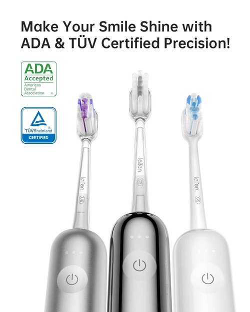 Laifen Wave Electric Toothbrush, Oscillation & Vibration Sonic Electric Toothbrush for Adults with 3 Brush Heads, IPX7 Waterproof ADA Accepted Travel Powered Toothbrush ABS(White)
