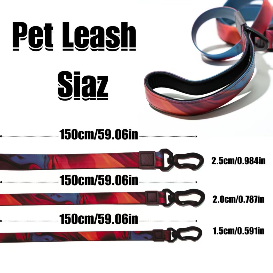 Waterproof Dog Leash Set with PVC Coating - Traction Rope for Outdoor Walks